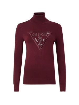 Obrázek produktu GUESS Svetr 'HALLIE' burgundská červeň / stříbrná