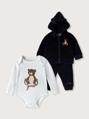Obrázek produktu Guess teplákový set kojenecký s bavlnou námořnická modř