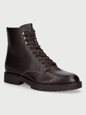 Obrázek produktu Guess trekové boty pánské kožené BRAVIK hnědá