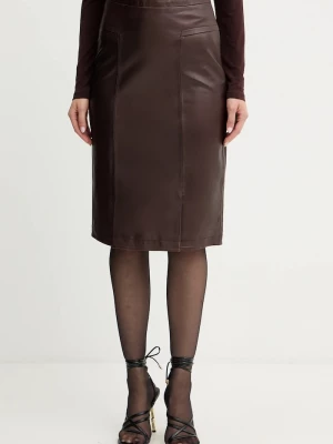 Obrázek produktu Herve Leger Kožená sukně Herve Leger Estella Hervé Léger hnědá