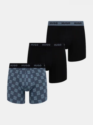Obrázek produktu HUGO boxerky pánské bavlněné elastanem BOXERBR TRIPLET DESIGN 3-pack černá