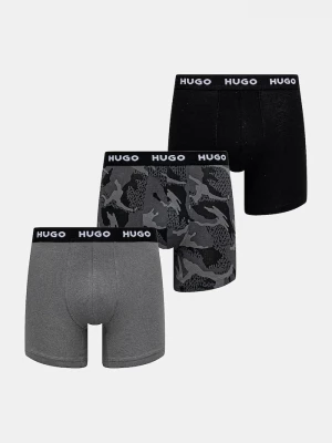 Obrázek produktu HUGO boxerky pánské bavlněné s elastanem BOXERBR TRIPLET DESIGN 3-pack černá