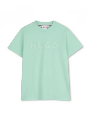 Obrázek produktu HUGO Dětské bavlněné tričko HUGO tyrkysová