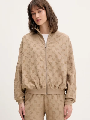 Obrázek produktu HUGO loungewear mikina dámská z bavlnou TERRYMONOGRAM_JACKET béžová