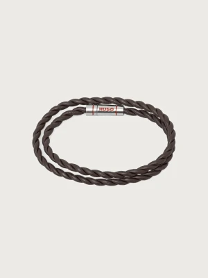Obrázek produktu HUGO náramek pánský kůžený E-DOUBLEBRAID4-BRA oranžová