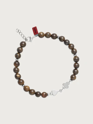 Obrázek produktu HUGO náramek pánský z nerezové oceli s lapis lazuli E-BEADS5-BRA hnědá
