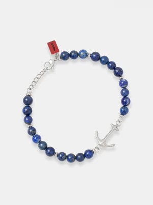 Obrázek produktu HUGO náramek pánský z nerezové oceli s Lapisem Lazuli E-BEADS5-BRA modrá
