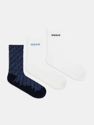 Obrázek produktu HUGO ponožky pánské 3P QS LOGO AOP CC 3-pack námořnická modř