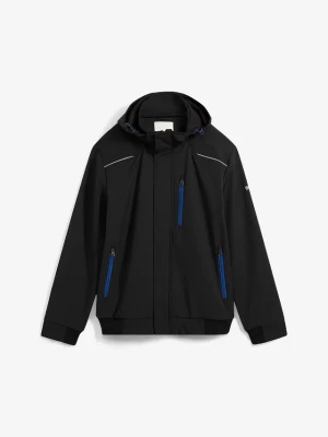Obrázek produktu Hydrofobowa kurtka typu softshell o kroju bomberki, z kapturem BonPrix czarny