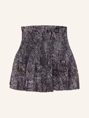 Obrázek produktu Isabel Marant Hedvábné Šortky Maelly S Volánky černá / světle fialová / tmavě fialová