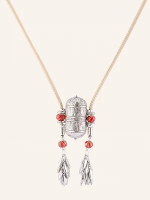 Obrázek produktu Isabel Marant Náhrdelník Necklace béžová / stříbrná / červená