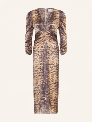 Obrázek produktu Isabel Marant Saténové Šaty Albini Z Hedvábí S 3 / 4 Rukávy béžová / černošedá