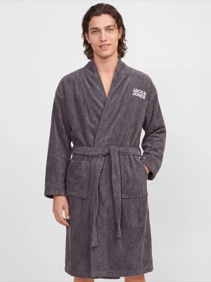 Obrázek produktu JACK & JONES Dlouhý župan 'JACSOLID' tmavě šedá / bílá