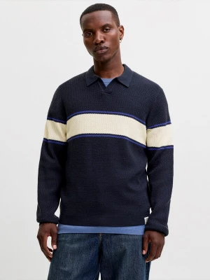 Obrázek produktu JACK & JONES Svetr 'JORFREDERIKSBERG' modrá / námořnická modř / bílá