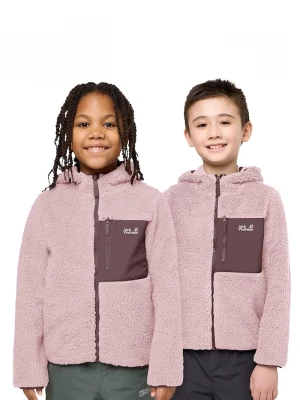 Obrázek produktu Jack Wolfskin rozepínací mikina s kapucí dětská fleecová ICE CURL růžová