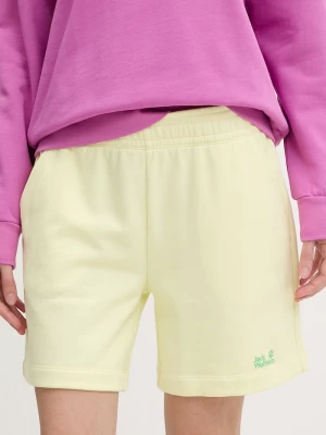 Obrázek produktu Jack Wolfskin teplákové šortky dámské bavlněné Celebrate The Paw žlutá