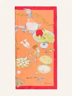 Obrázek produktu Jacquemus Hedvábný Šátek Le Grand Foulard Cocktail červená / žlutá / bílá