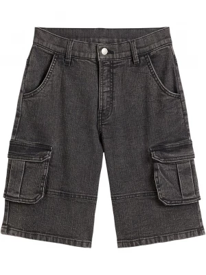 Obrázek produktu Jeansowe bermudy bojówki o kroju loose fit, z regulowanym pasem BonPrix czarny