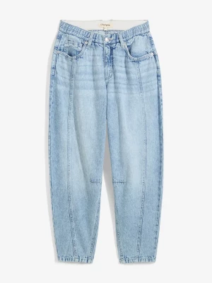 Obrázek produktu Jeansy barrel, mid waist, cropped BonPrix niebieski