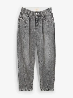 Obrázek produktu Jeansy barrel, mid waist, cropped BonPrix szary