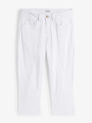 Obrázek produktu Jeansy capri, średni stan, ze szlufkami na pasek BonPrix biały