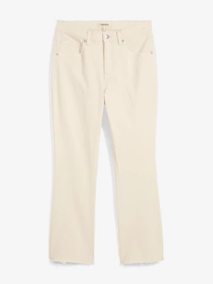 Obrázek produktu Jeansy flared, high waist, cropped BonPrix beżowy