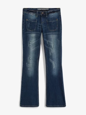 Obrázek produktu Jeansy flared, low waist, ze stretchem BonPrix niebieski