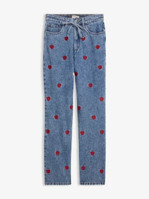 Obrázek produktu Jeansy loose, straight, high waist, z bawełny BonPrix niebieski