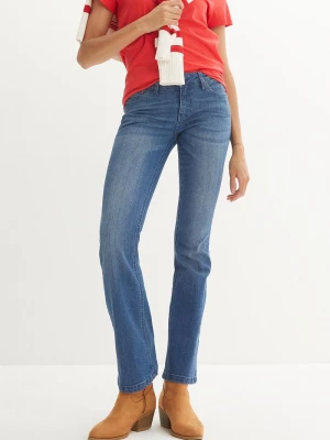 Obrázek produktu Jeansy o kroju bootcut, mid waist, ze stretchem BonPrix niebieski