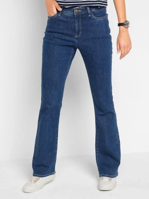 Obrázek produktu Jeansy o kroju bootcut ze średnim stanem, z bawełny organicznej BonPrix niebieski