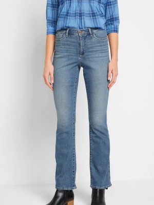 Obrázek produktu Jeansy o kroju bootcut ze średnim stanem, z bawełny organicznej BonPrix niebieski