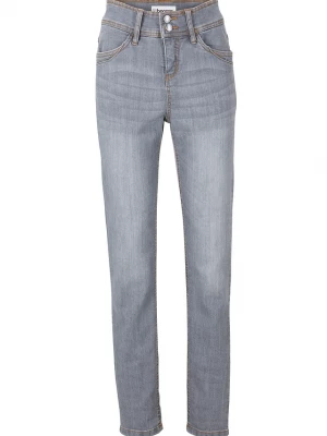 Obrázek produktu Jeansy o kroju slim fit, high-waist, z wygodnym stretchem BonPrix szary