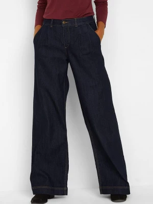Obrázek produktu Jeansy o kroju wide leg, high waist z wygodnym pasem BonPrix niebieski