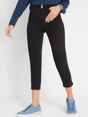 Obrázek produktu Jeansy slim fit, ze średnim stanem i elastyczną gumką w talii BonPrix czarny