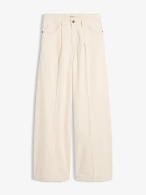 Obrázek produktu Jeansy super wide leg palazzo, mid waist BonPrix beżowy