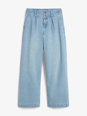 Obrázek produktu Jeansy wide leg, high waist z wygodną talią BonPrix niebieski