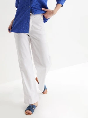 Obrázek produktu Jeansy wide leg, high waist, ze stretchem BonPrix biały