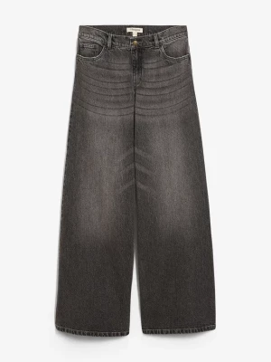Obrázek produktu Jeansy wide leg, mid waist BonPrix szary