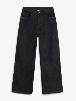 Obrázek produktu Jeansy wide leg, średni stan BonPrix czarny