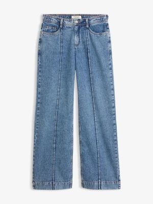 Obrázek produktu Lekkie jeansy wide leg, mid waist BonPrix niebieski