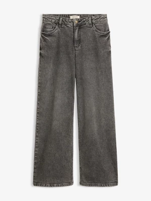 Obrázek produktu Jeansy wide leg, średni stan BonPrix szary