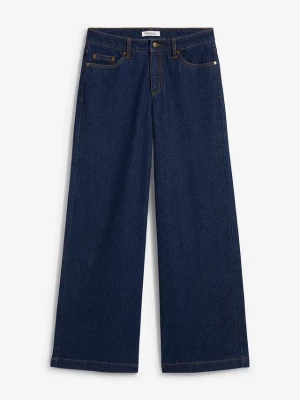 Obrázek produktu Jeansy wide leg, średni stan, pełna długość BonPrix niebieski