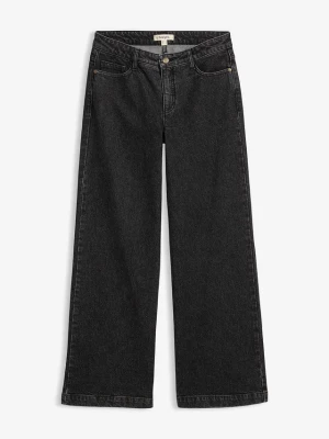 Obrázek produktu Jeansy wide leg, średni stan, pełna długość BonPrix szary