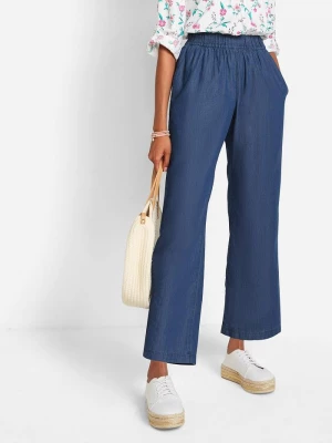 Obrázek produktu Jeansy wide leg, wysoki stan, krótsza nogawka BonPrix niebieski