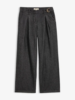 Obrázek produktu Jeansy wide leg z zaszewkami w pasie BonPrix czarny