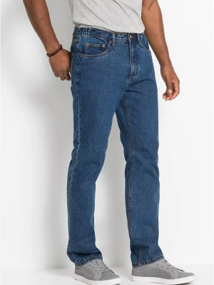 Obrázek produktu Jeansy z elastycznymi wstawkami w talii, classic fit, prosta nogawka BonPrix niebieski