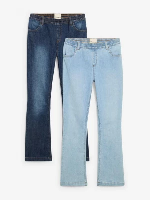 Obrázek produktu Jeansy z gumką w talii, mid waist (2 szt.) BonPrix niebieski