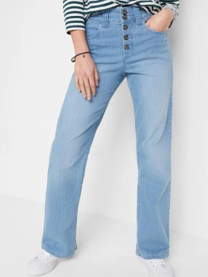 Obrázek produktu Jeansy ze stretchem, high waist, straight BonPrix niebieski