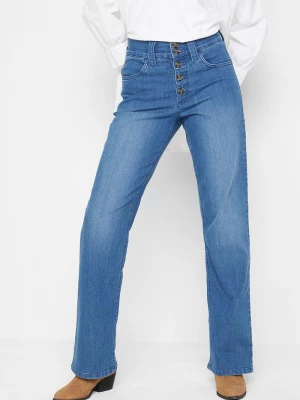 Obrázek produktu Jeansy ze stretchem, high waist, straight BonPrix niebieski