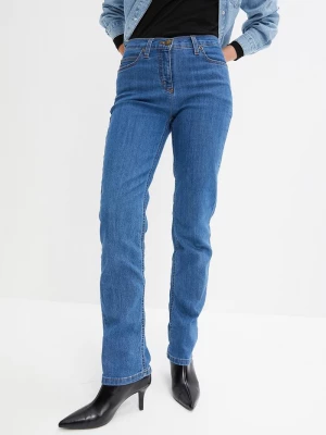 Obrázek produktu Jeansy ze stretchem, straight, mid waist BonPrix niebieski